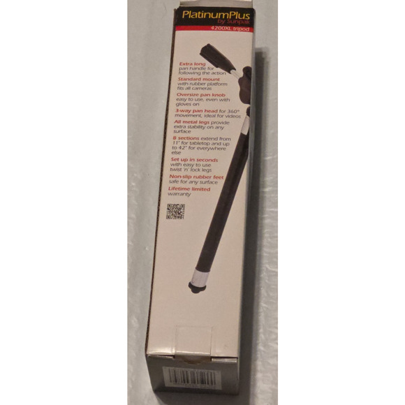 Sunpak - PlatinumPlus 4200XL 42" Tripod - Black - Picture 3 of 5
